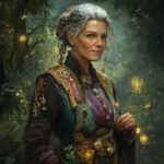 Hester Willowbrook, the village herbalist and mystic, offers remedies and spiritual guidance with a touch of natural magic and arcane insight.