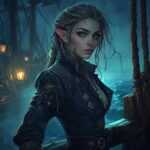 Lirien Duskwind is a sharp-witted elven smuggler known for her daring navigation and knack for outsmarting the law.